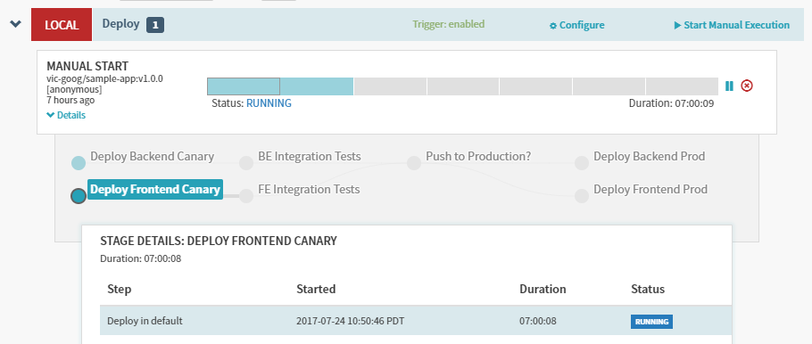 Spinnaker UI - Manual Start