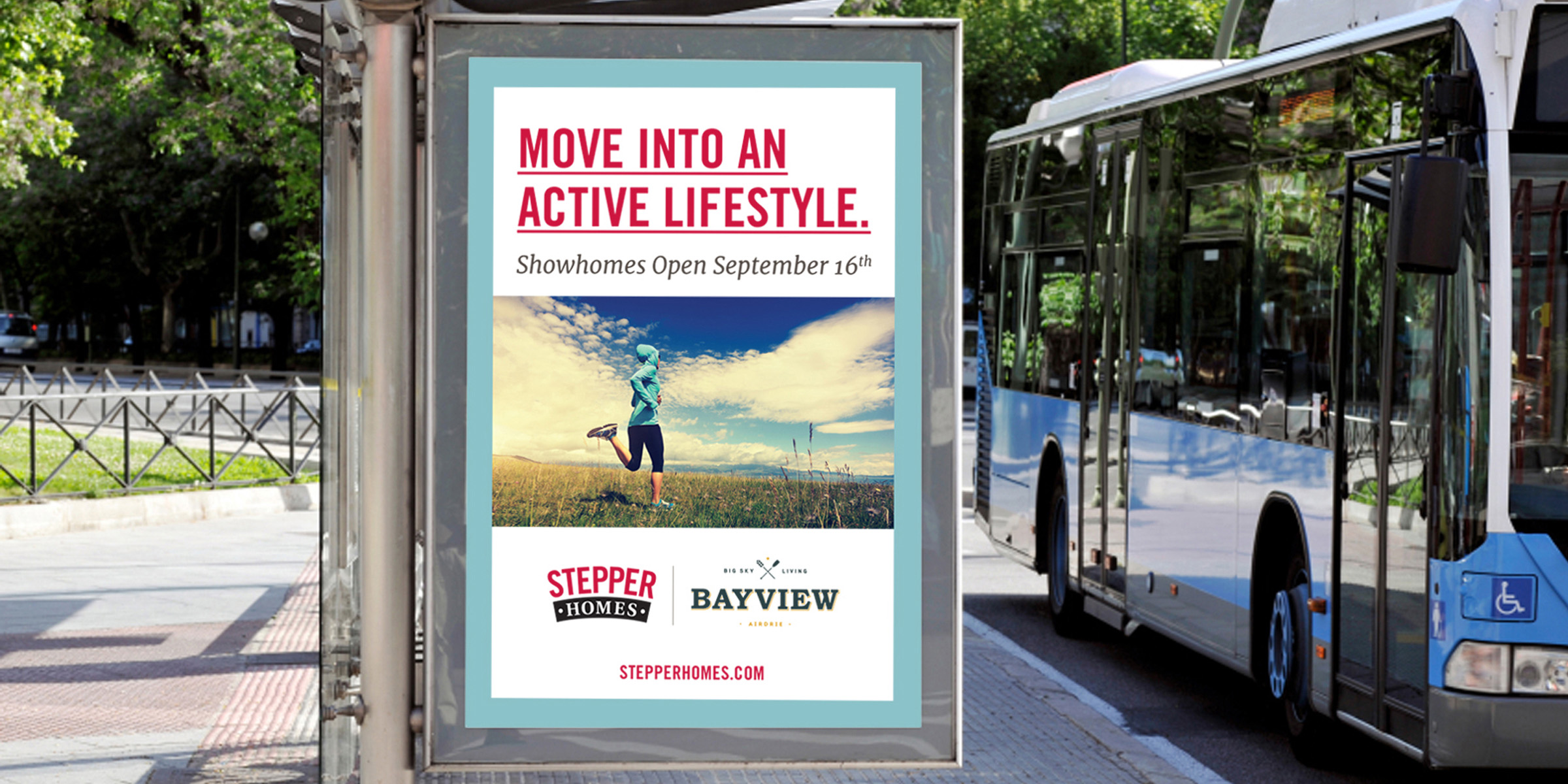 Stepper Homes bus shelter ad