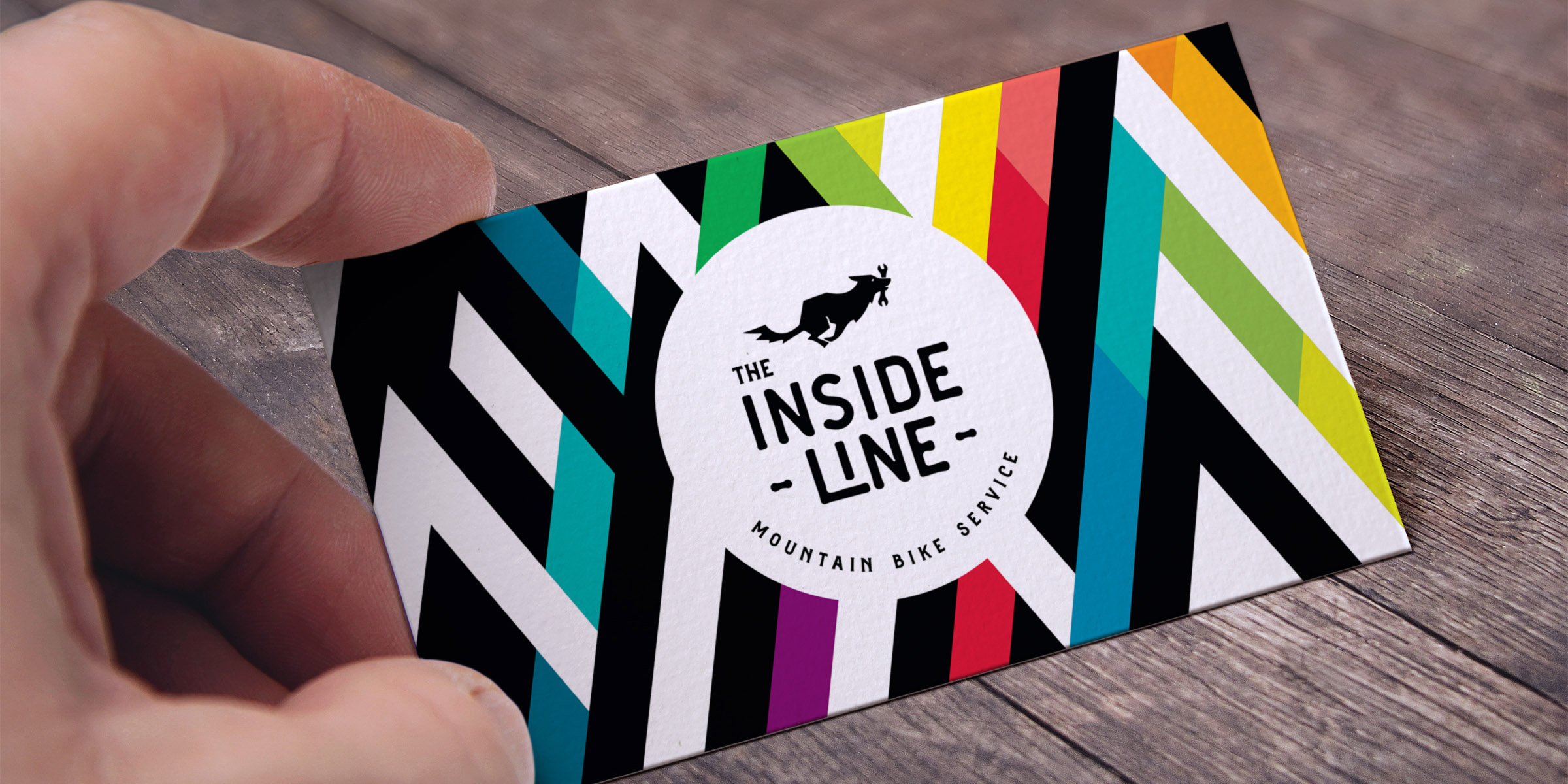 Inside Line logo and pattern on a business card