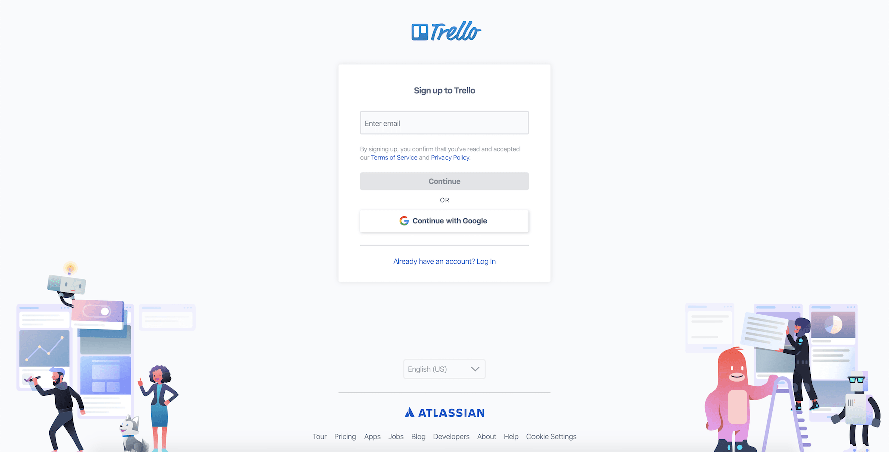Trello email signup