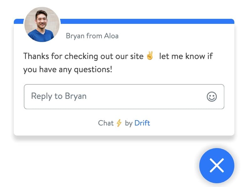 Drift's clean chat widget