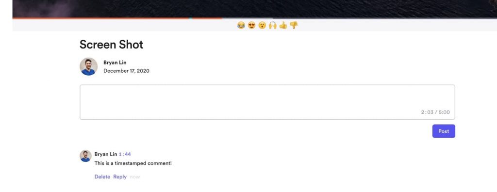 Comments are timestamped to a specific point in the video