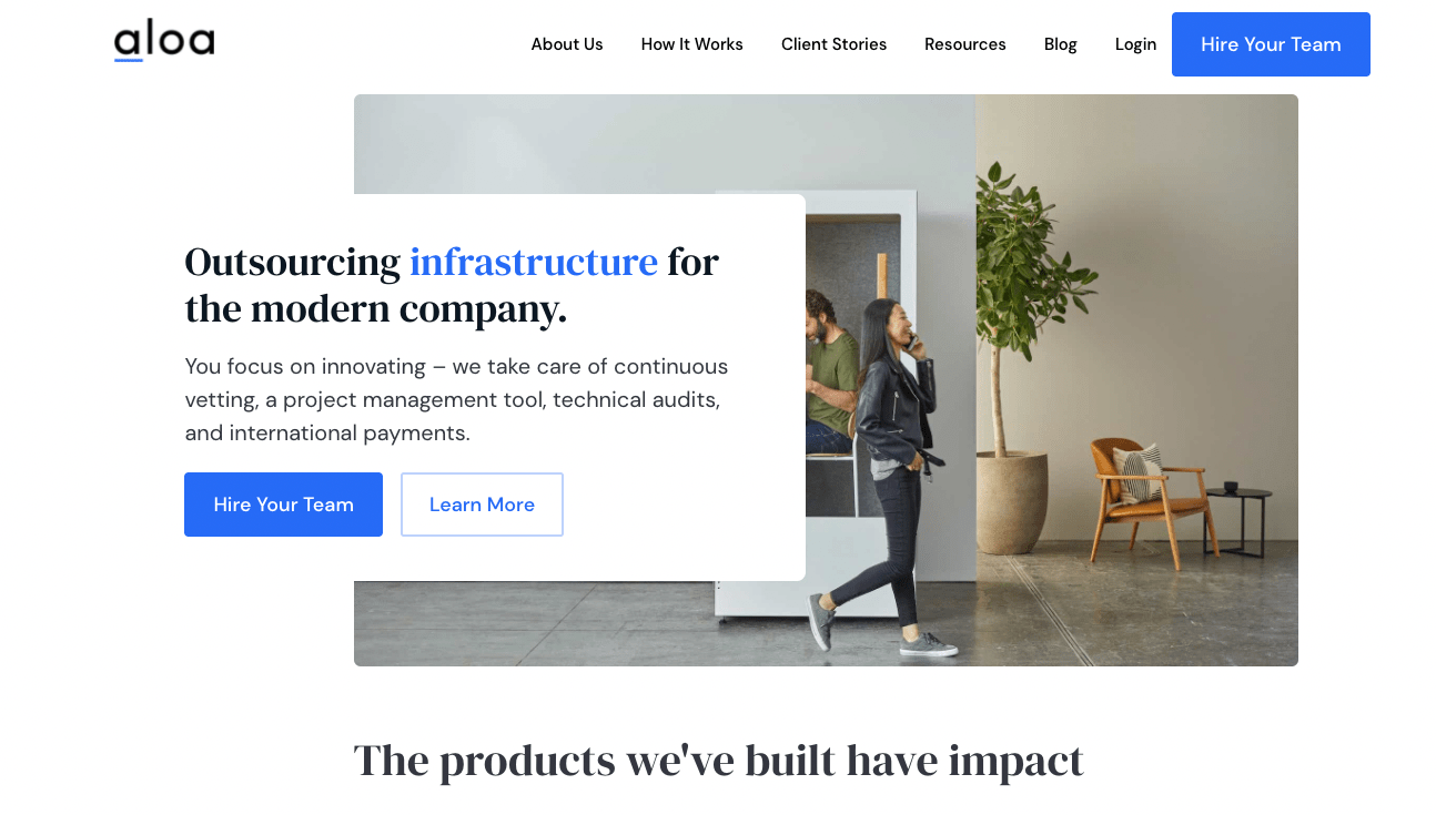Aloa provides outsourcing minus the risk