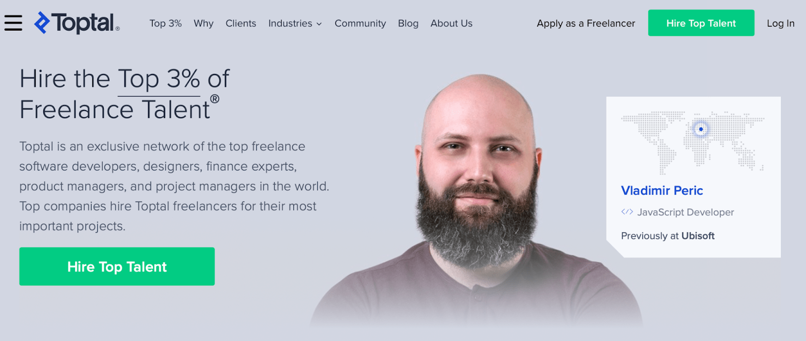 TopTal boasts the top 3% of talent