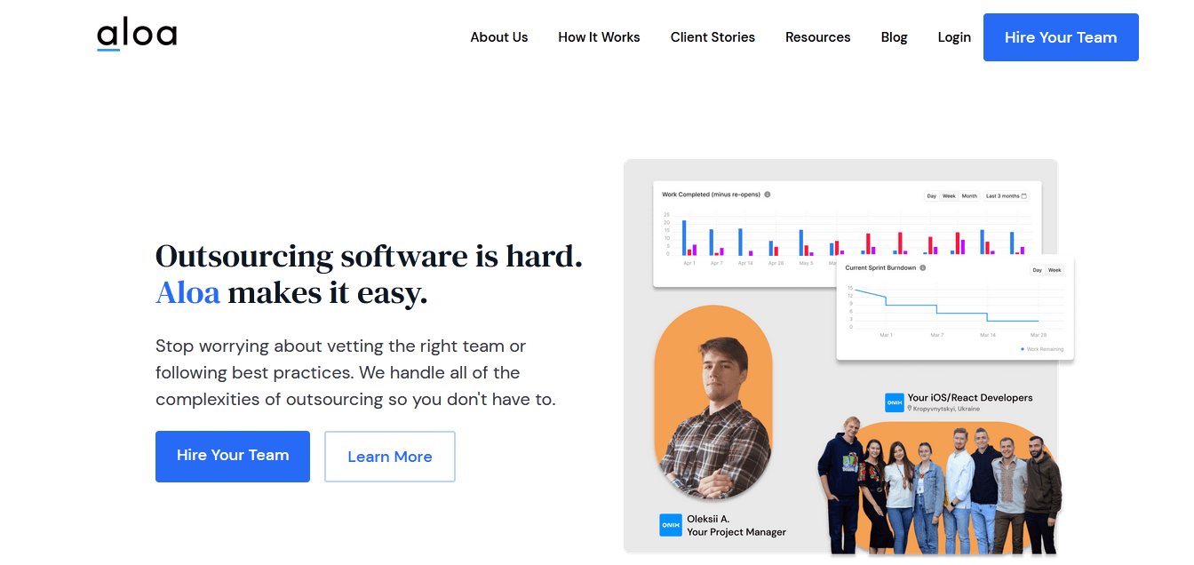 Aloa homepage