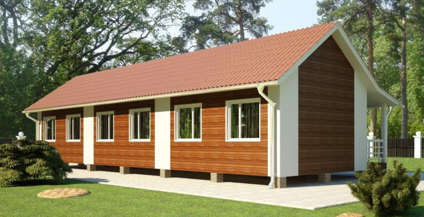 Каркасный дом Camping 25-4-1S вид сзади