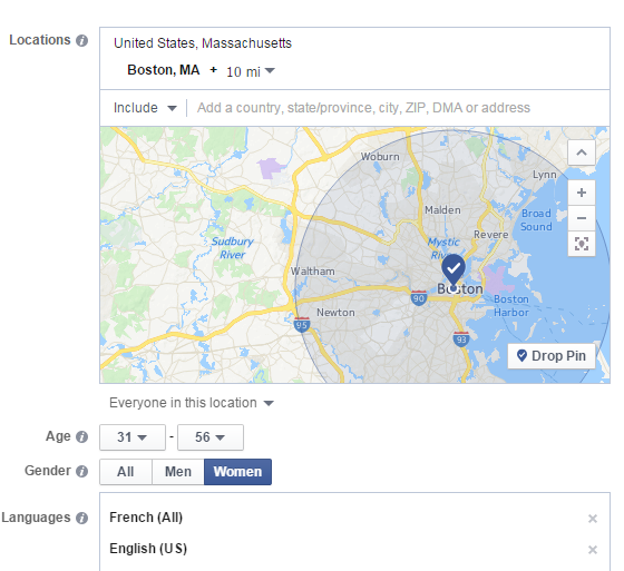 Advertising on Facebook targeting