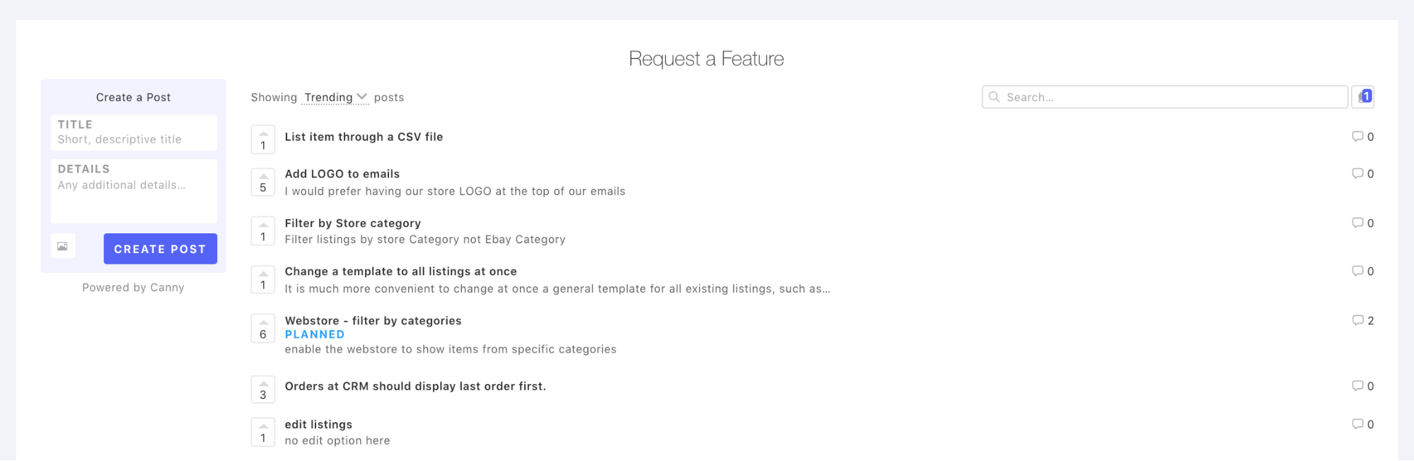 ebay tool request feature