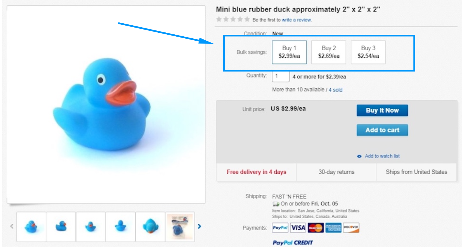 ebay volume pricing example
