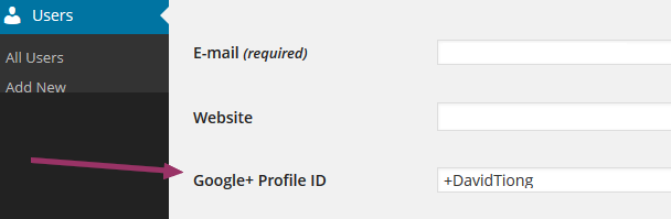 WordPress user profile settings page