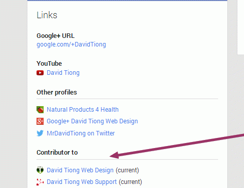 Link Contributor to on Google Plus