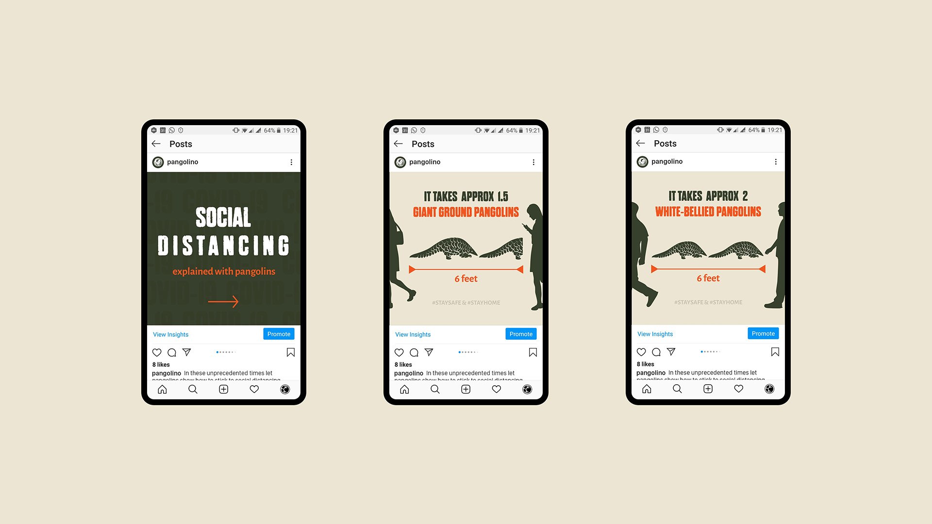 Pangolino social distancing infographic