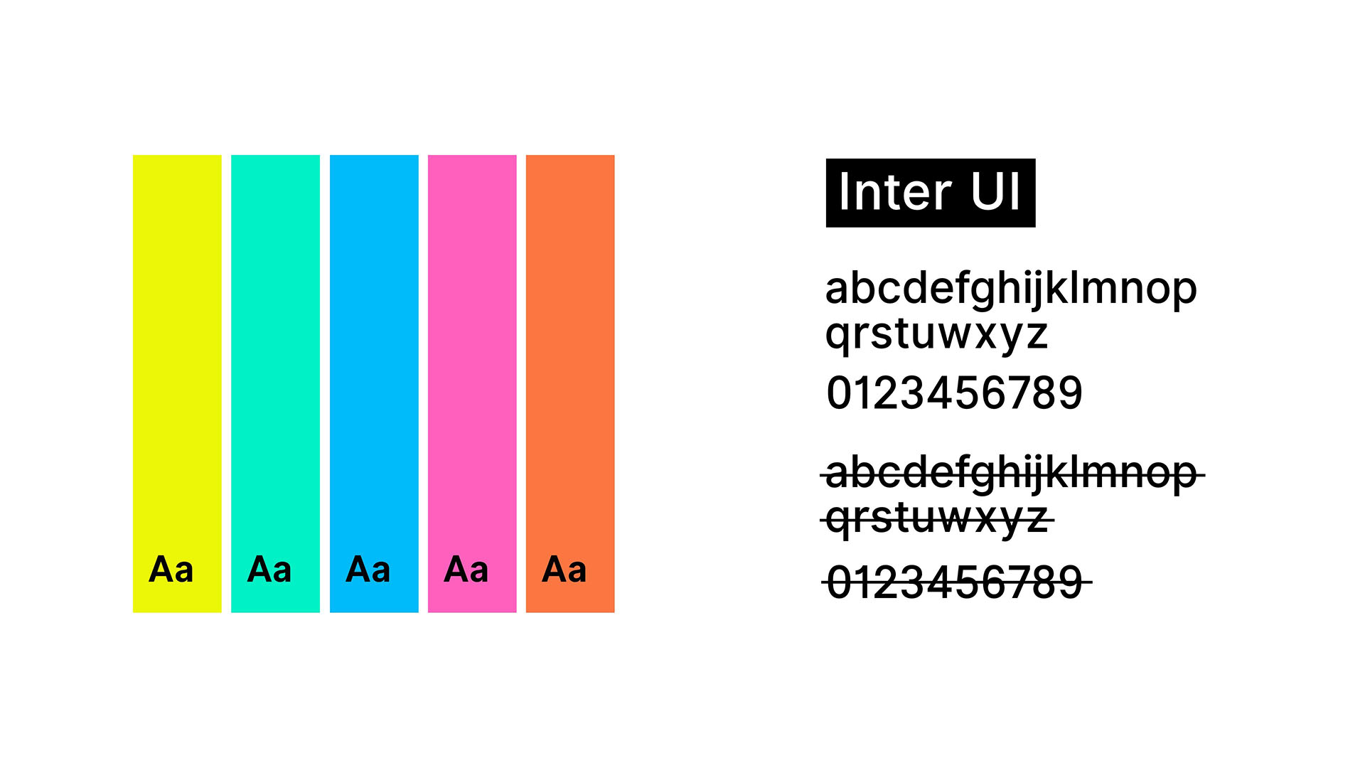 Tackle colour palette and typeface