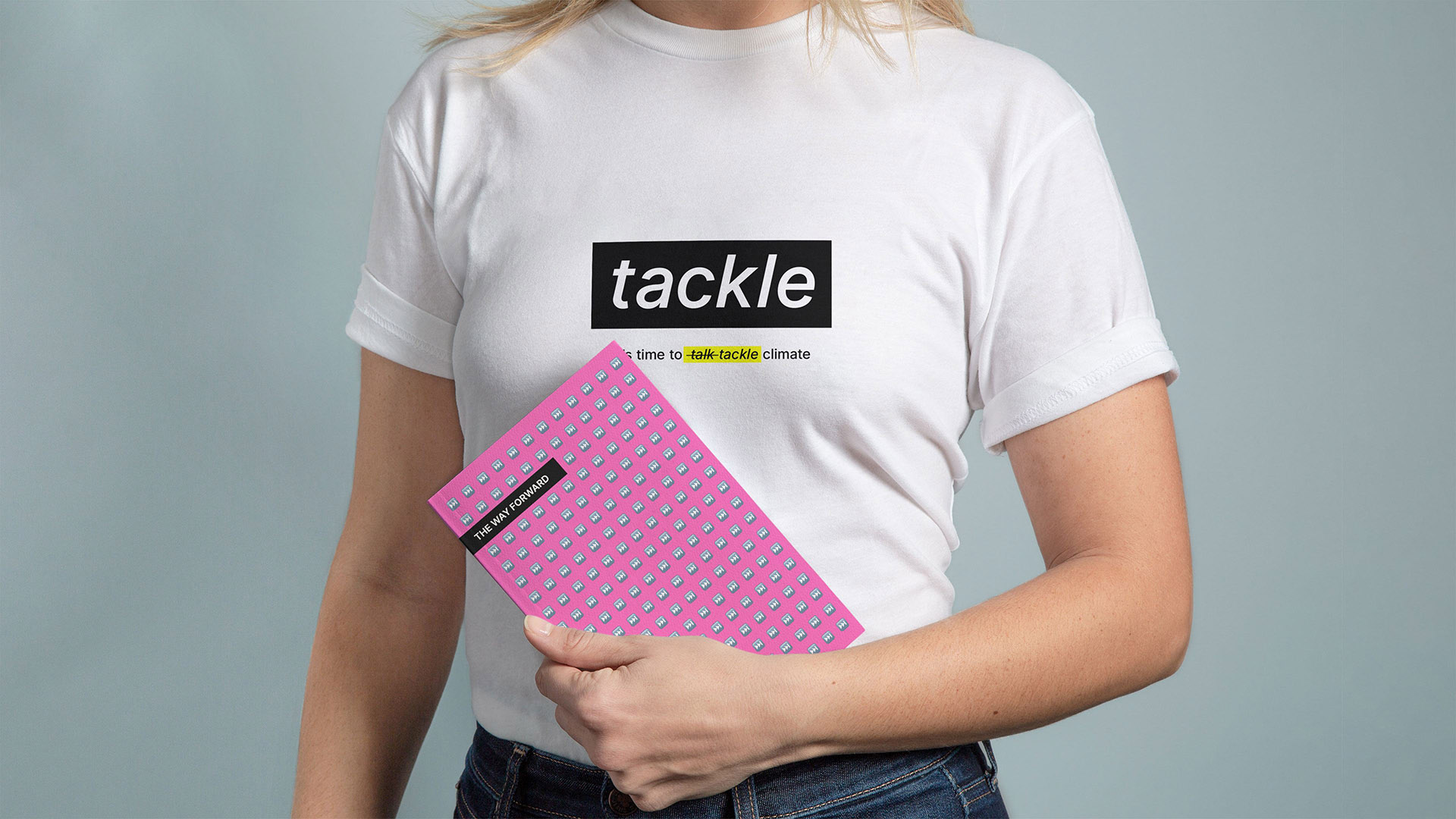 Tackle branded t-shirt and notebook