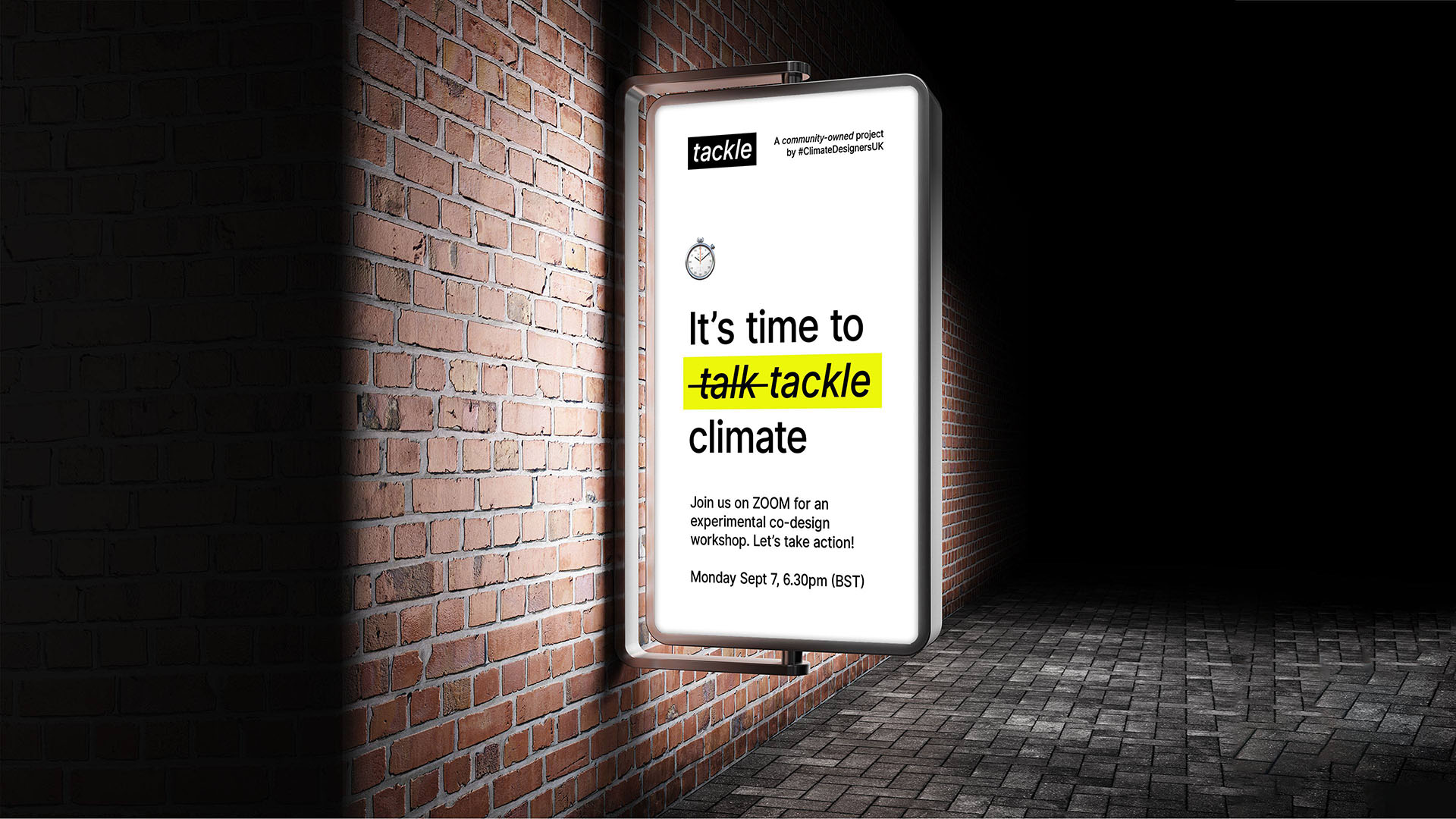Promo for tackle's experimental co-design workshop