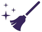 Purple broom icon