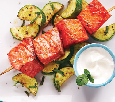 Salmon Skewers to lower Blood Pressure