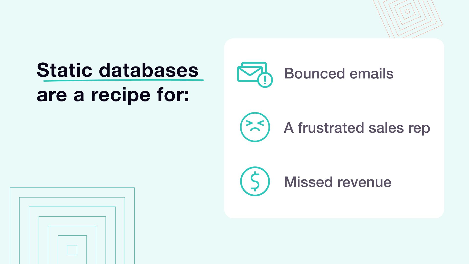 Static databases downsides