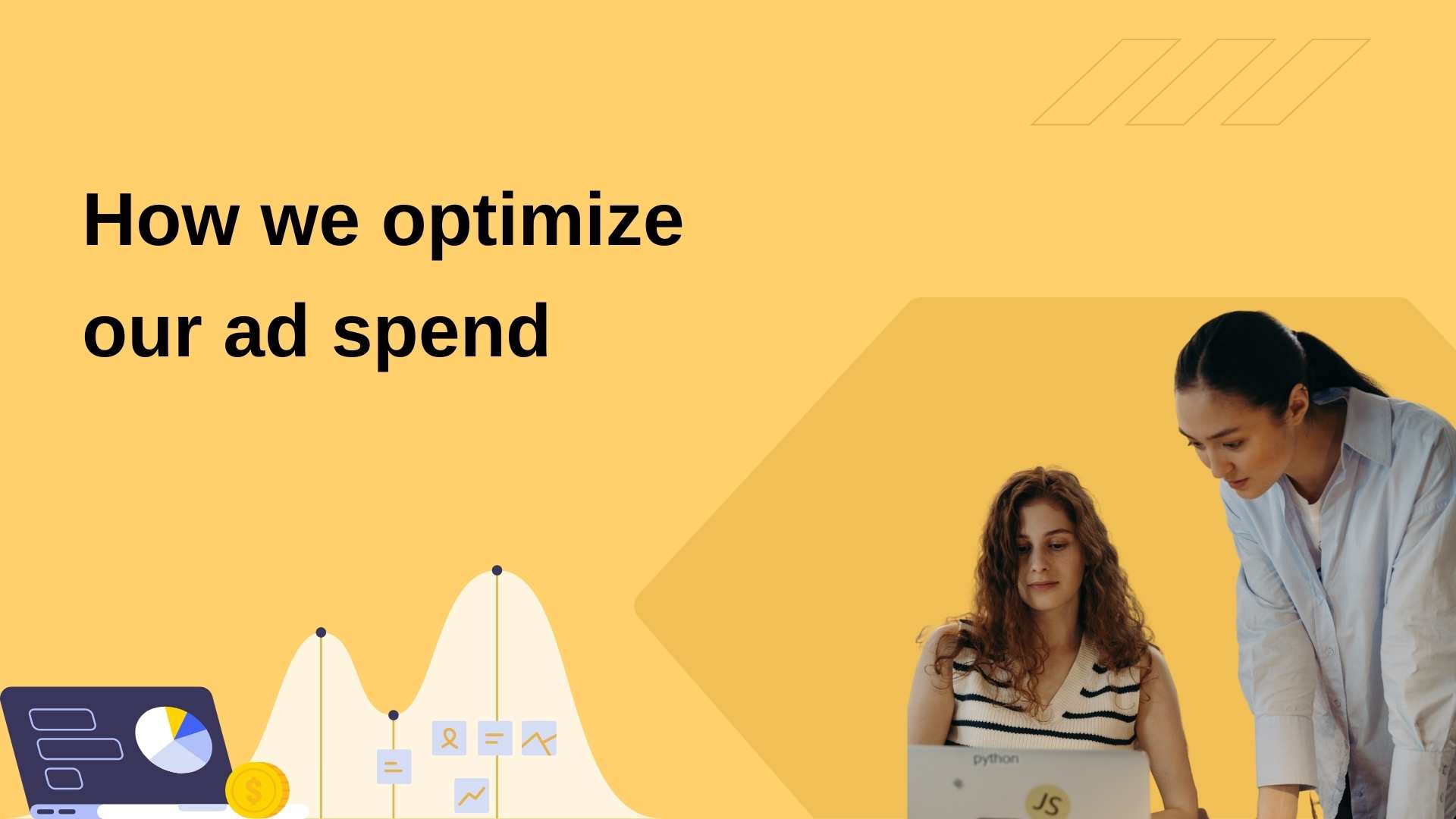 Graphic with text "How we optimize our ad spend"
