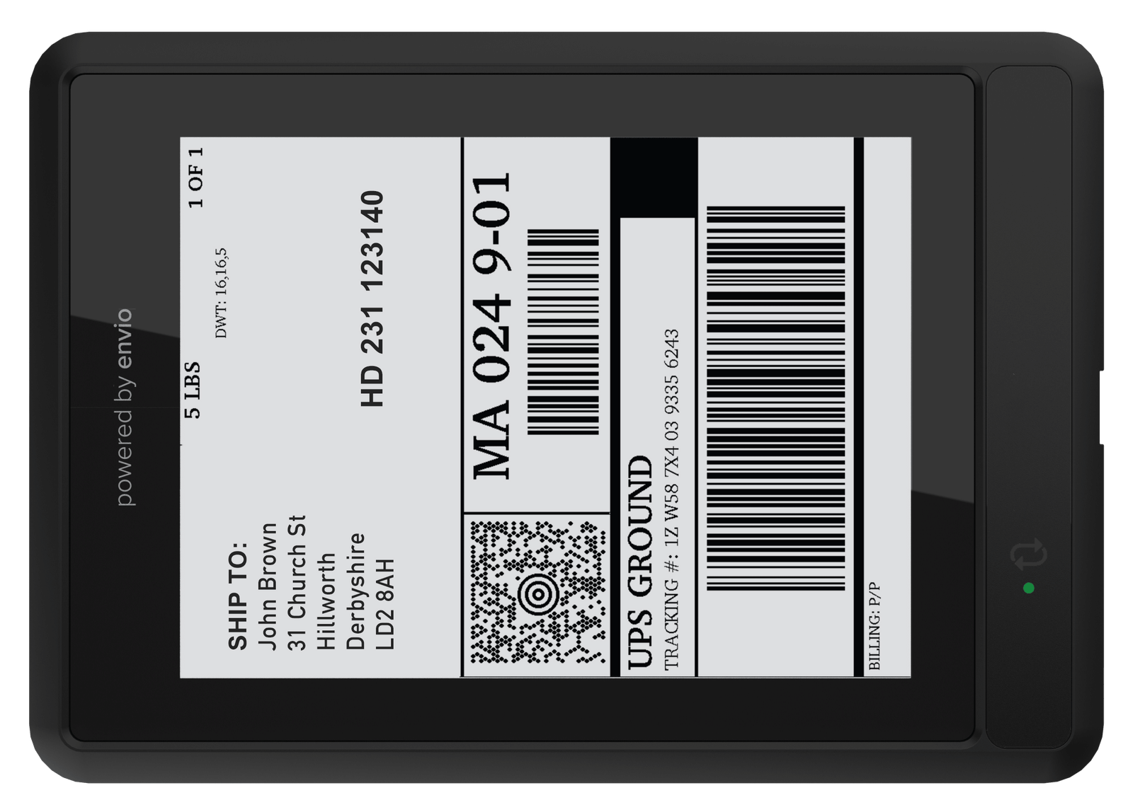 Digital Shipping Label from Envio