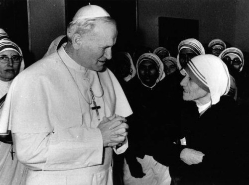 papa juan pablo ii y madre teresa de calcuta
