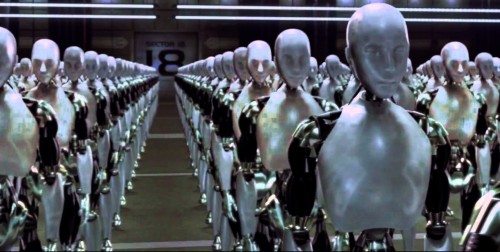robots todos iguales fondo
