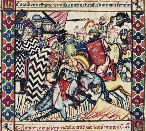 El Cid combatiendo contra los Moros