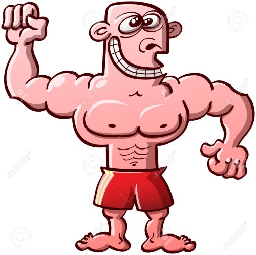 orgulloso con musculos