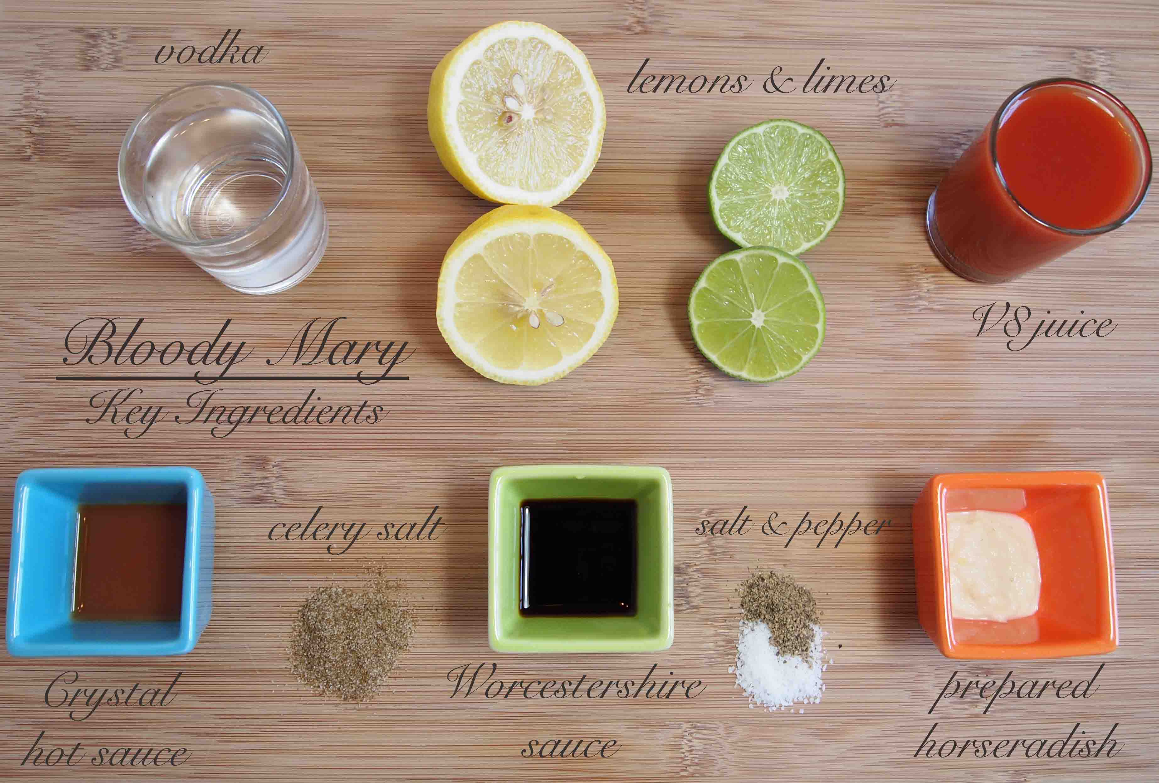 Ingredientes para Bloody Mary