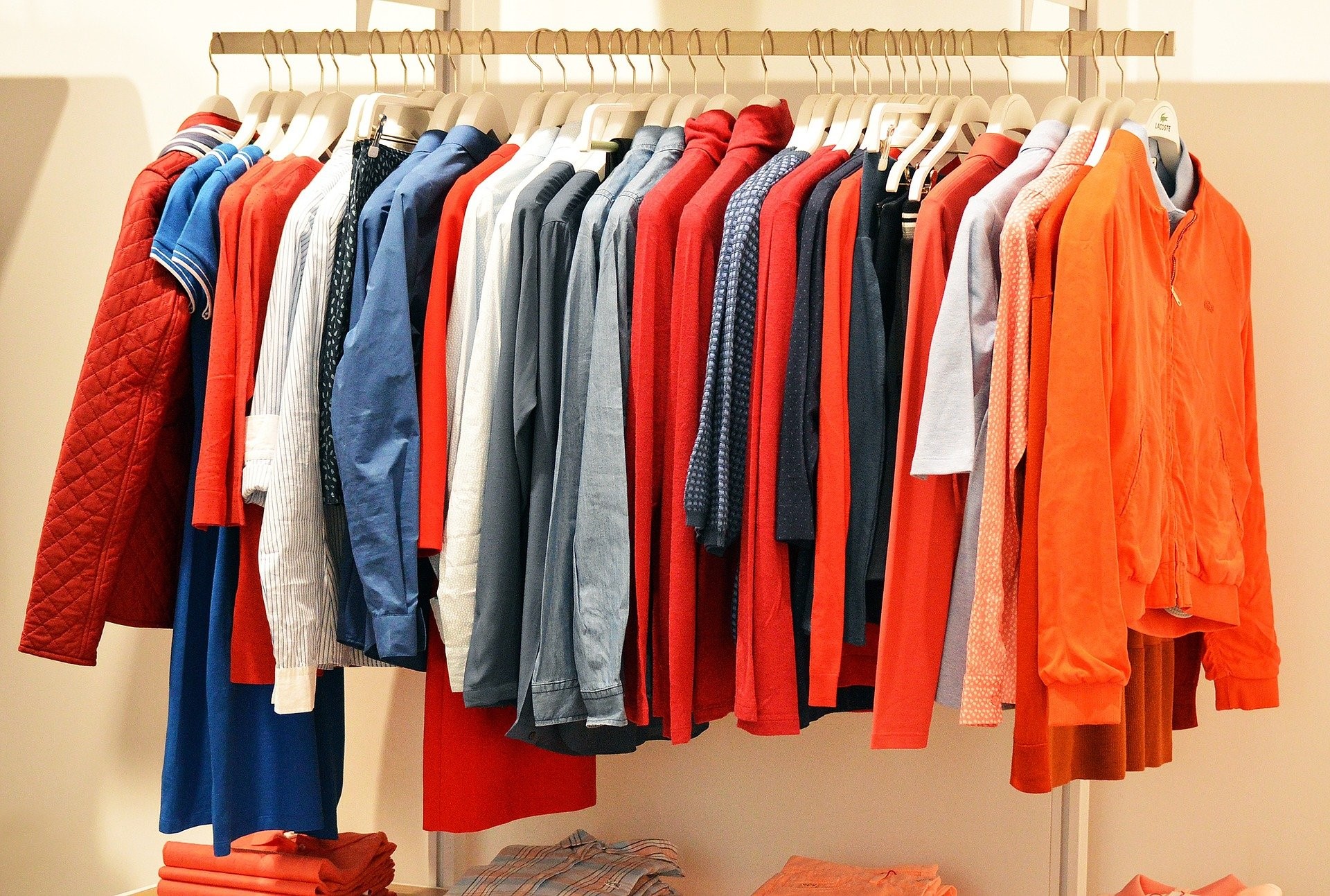 Multiple shirts hanging
