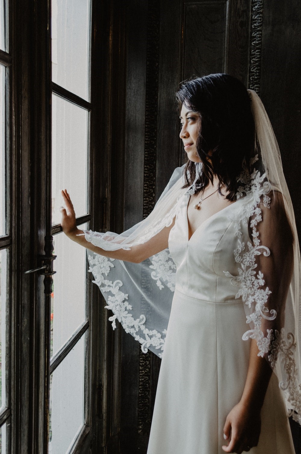 woman in a bridal dress