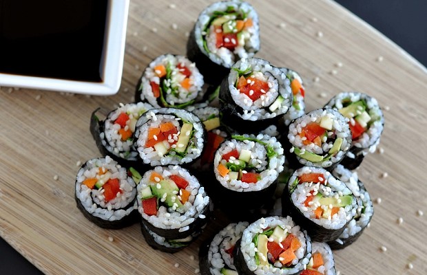 MÃ³n sushi chay ÄÆ¡n giáº£n