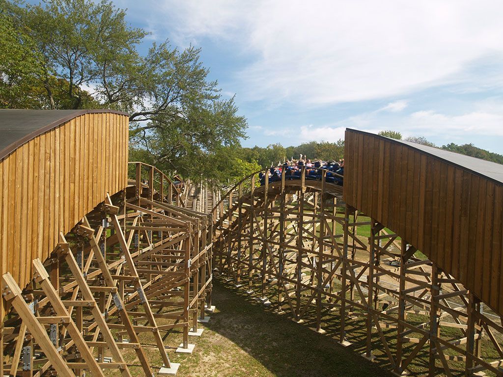 Wooden roller coaster