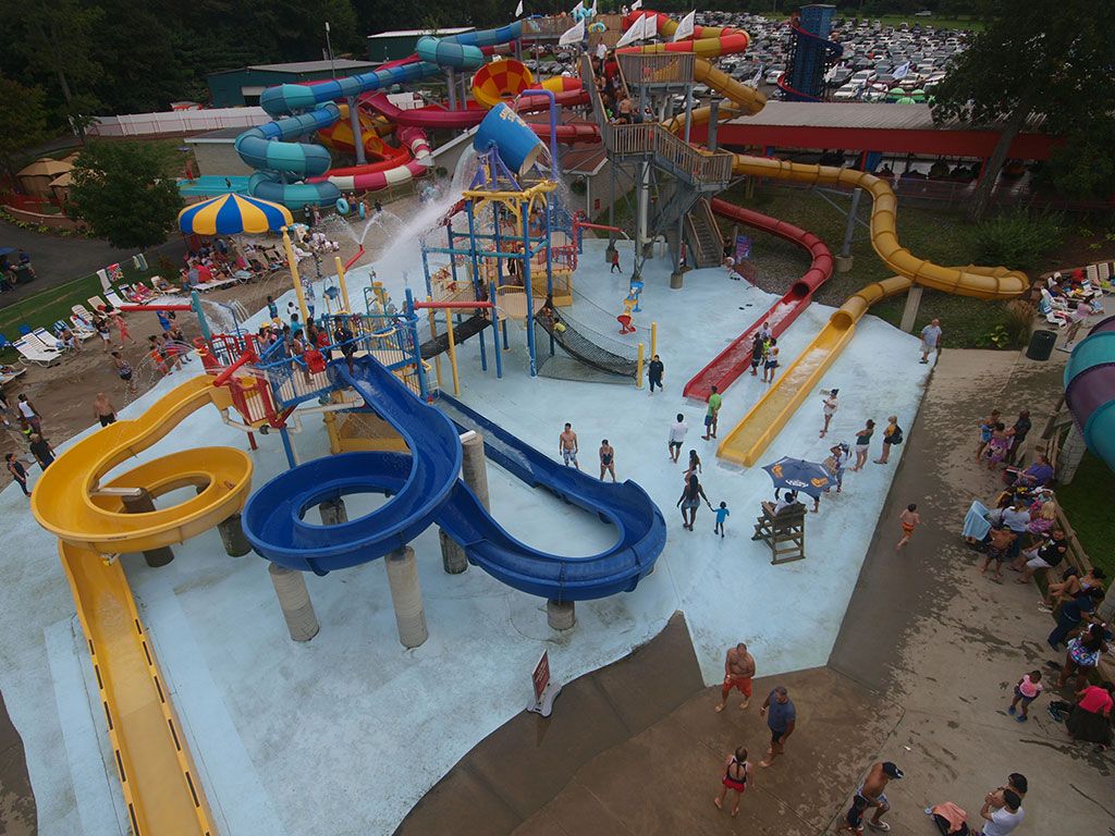 Water park with water slides