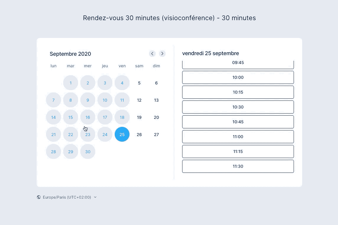 Prise de rendez-vous automatique Taleez