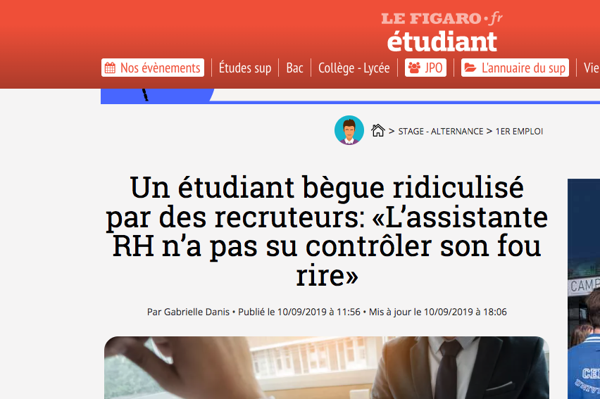 article du figaro étudiant sur l'entretien du candidat bègue