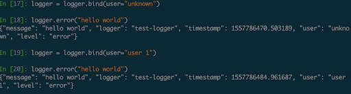 key/value pairs to your loggers