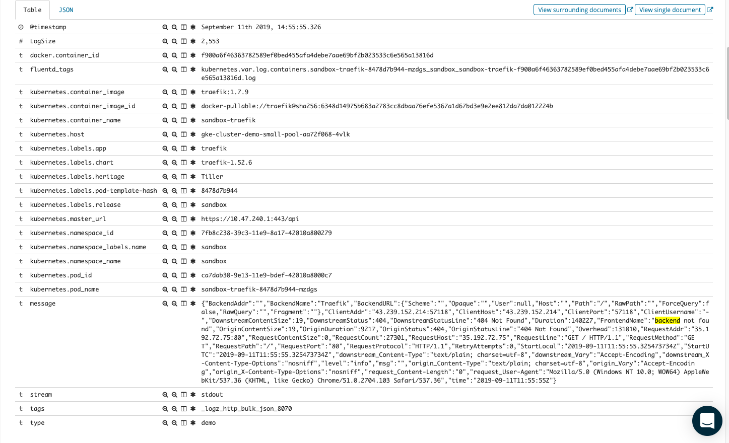 Rookout: optimized log metadata