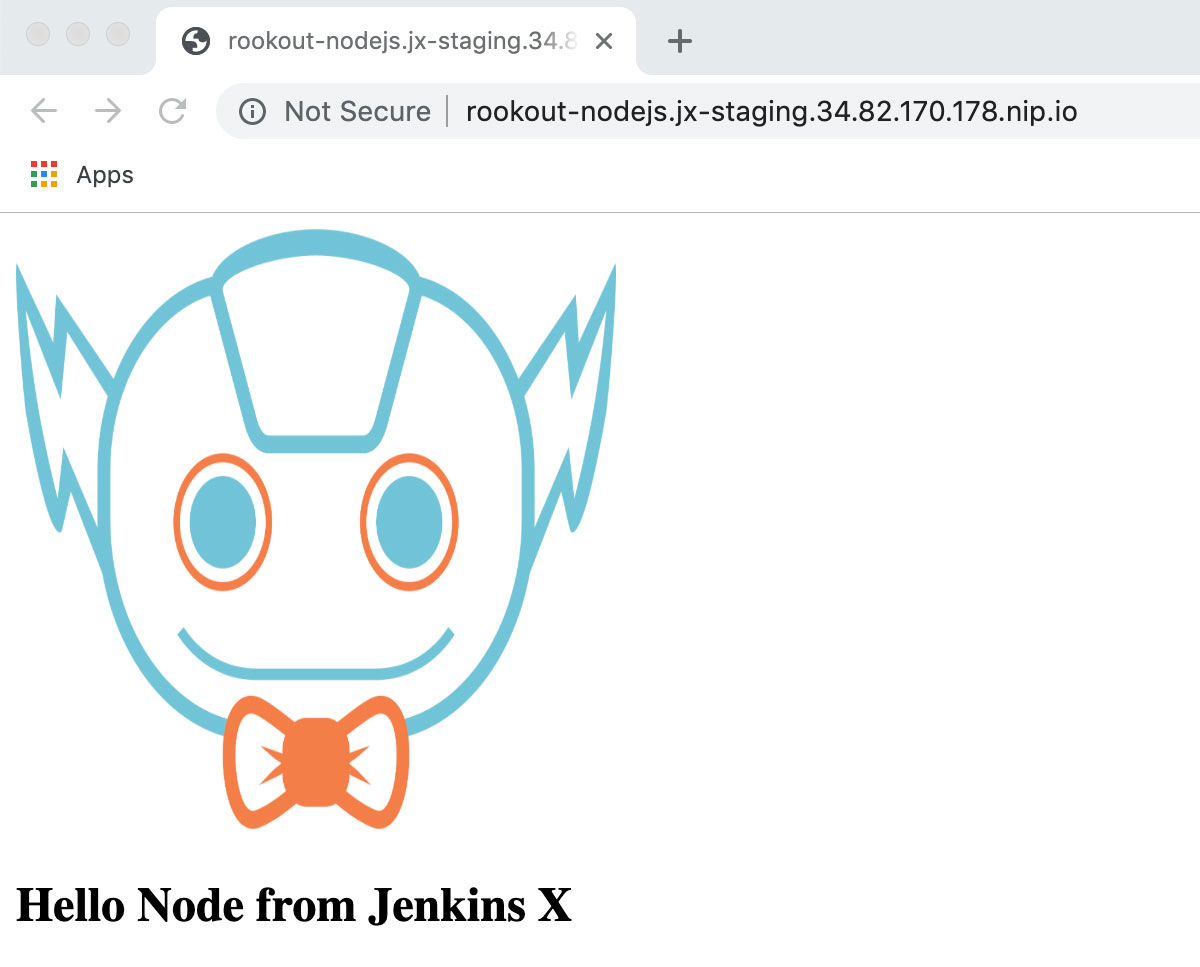 Hello Node from Jenkins X