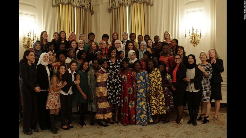 October 11 (International Day of The Girl) -At the White House premier screening of the CNN documentary "We Will Rise". Firs