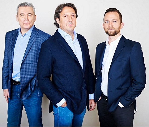 From left, Leaders Fund venture partner Howard Gwin, co-founder David Stein, and co-founder Gideon Hayden. (Not pictured is co-founder Steve DeBacco, who is based in Atlanta.) Courtesy Leaders Fund.