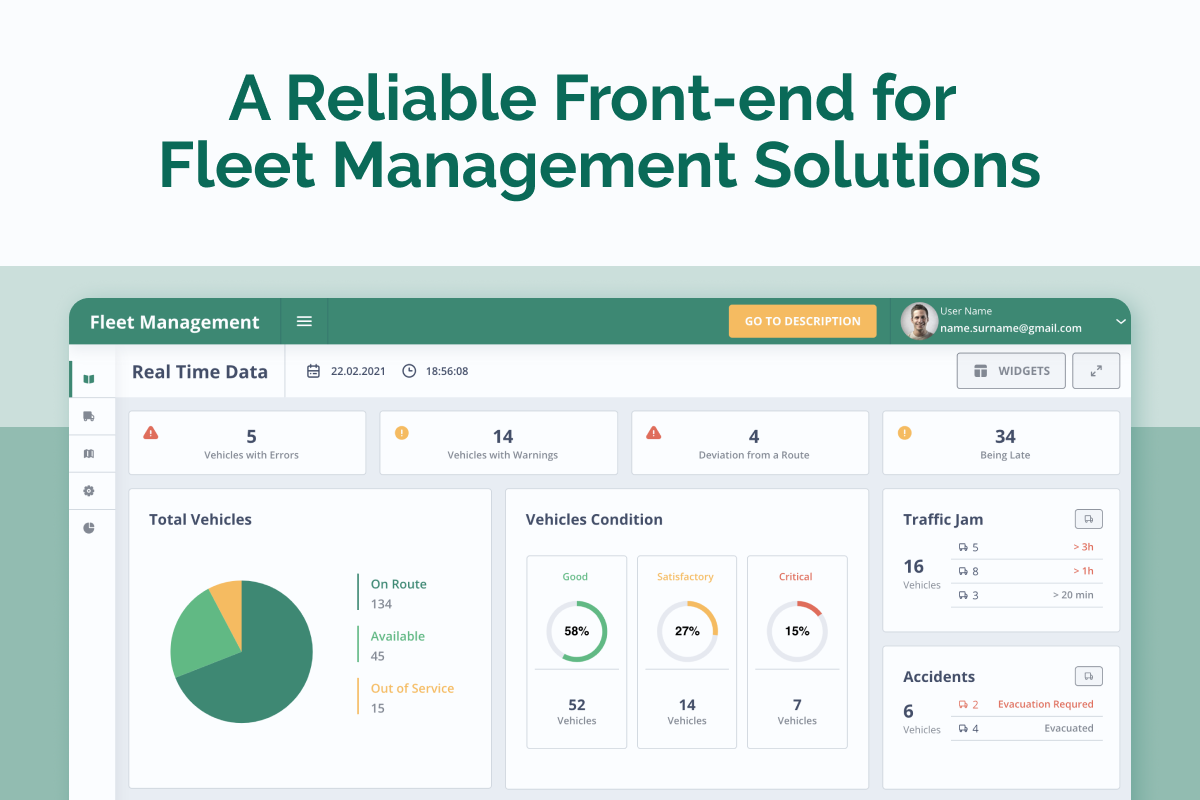 Free front-end dashboard for fleet management solutions