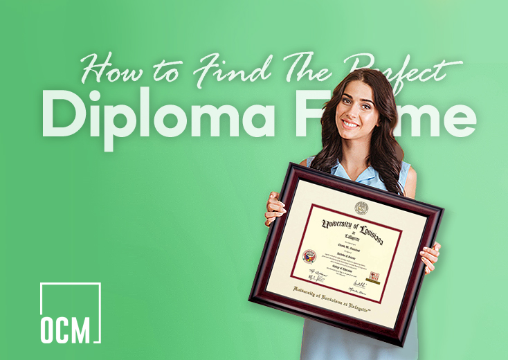 Woman holding diploma frame