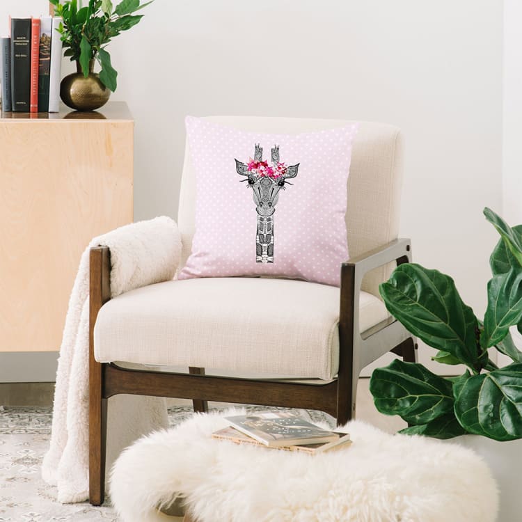 pink throw pillow for dorms