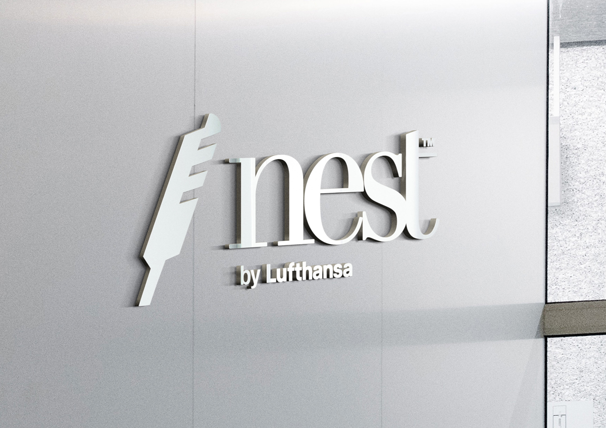 Metallic extrusion element in airline branding