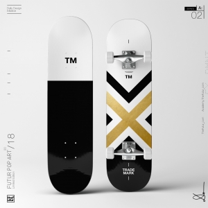 Skateboard Deck 02: Vibrant splatter paint graphic.