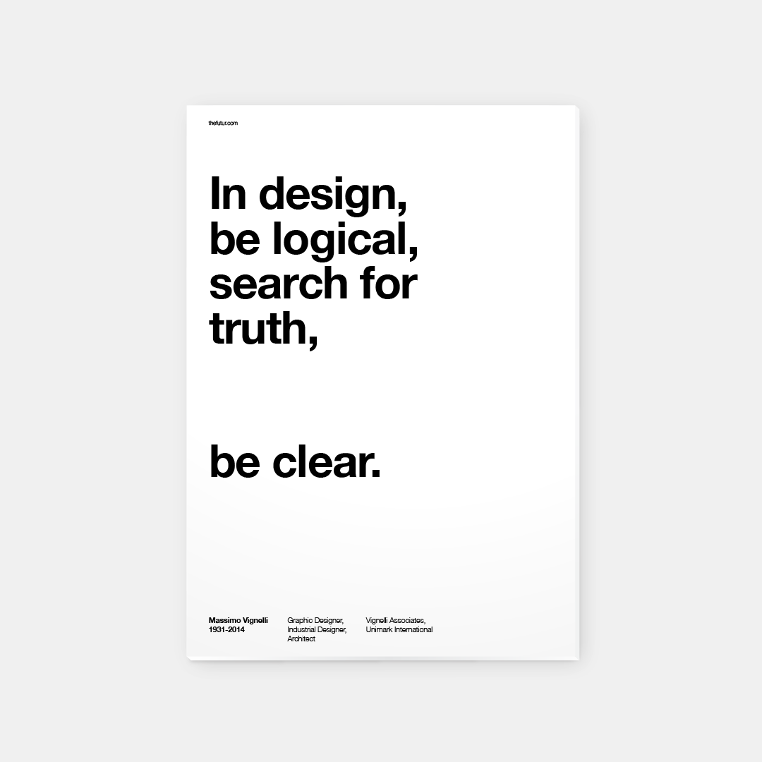 Poster with quote "Simplicity is the ultimate sophistication." in elegant white sans-serif lettering.