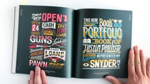 Dynamic hand-lettering composition with contrasting thick and thin lines.