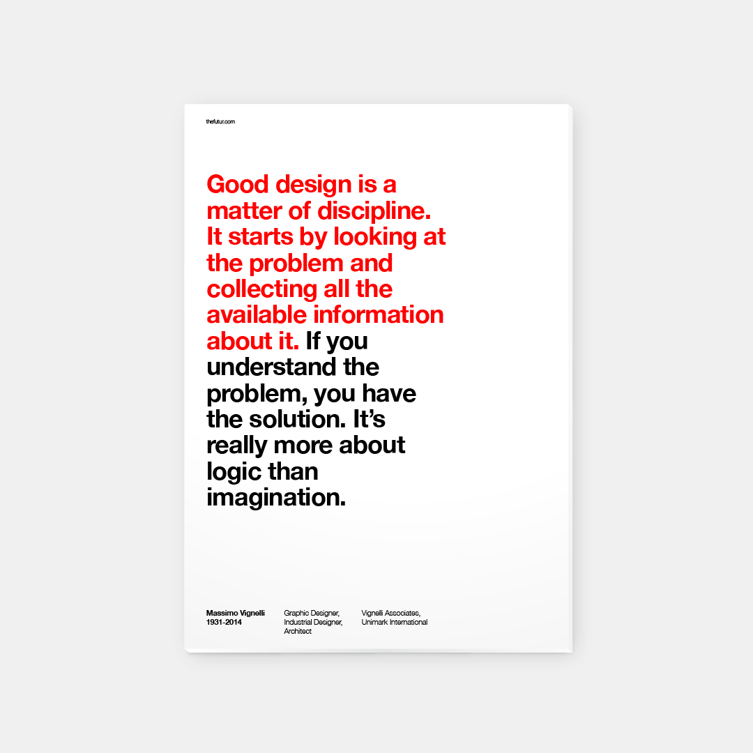 Black and white poster with "The only constant in the design of life is change." in large sans-serif font.