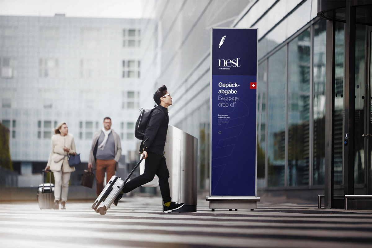 Airline baggage drop off counter